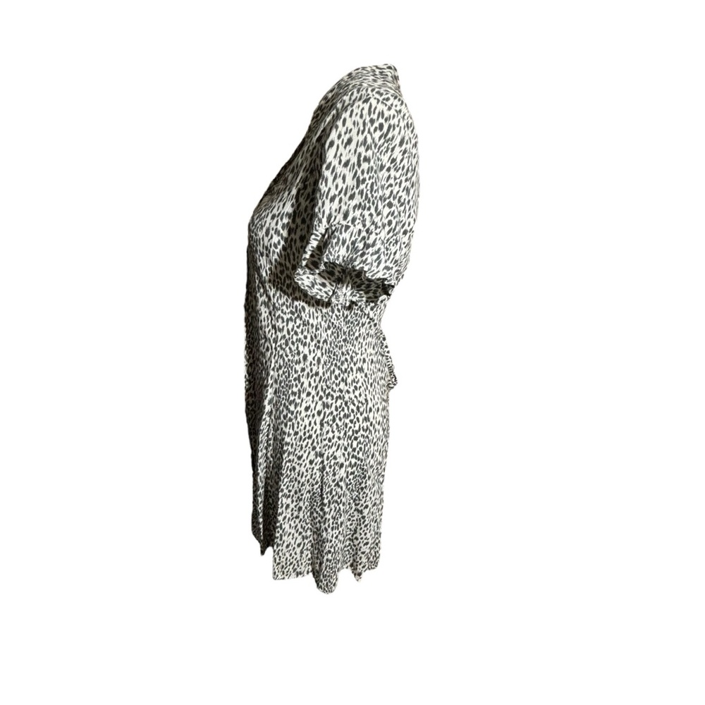 AllSaints Fay Lep Leopard Animal Print Button Mini Flutter Sleeve Dress Size XS - Picture 5 of 8
